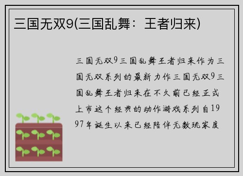 三国无双9(三国乱舞：王者归来)